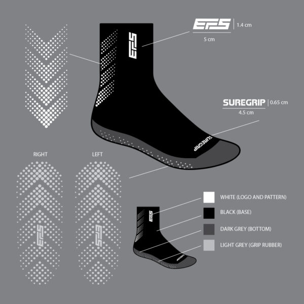 EFS SureGrip Anti Slip Socks Black - Image 2