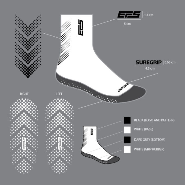EFS SureGrip Anti Slip Socks White - Image 2